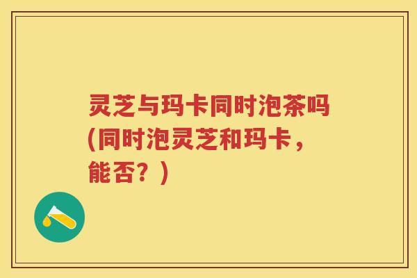 灵芝与玛卡同时泡茶吗(同时泡灵芝和玛卡，能否？)