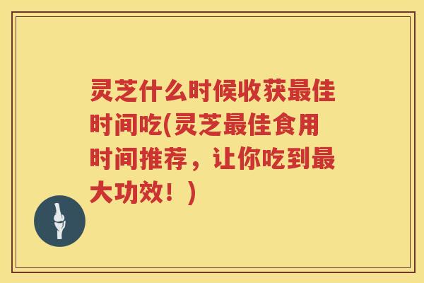 灵芝什么时候收获最佳时间吃(灵芝最佳食用时间推荐，让你吃到最大功效！)