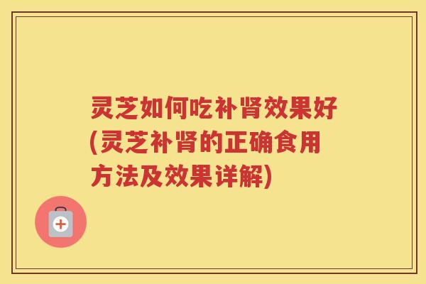 灵芝如何吃补肾效果好(灵芝补肾的正确食用方法及效果详解)