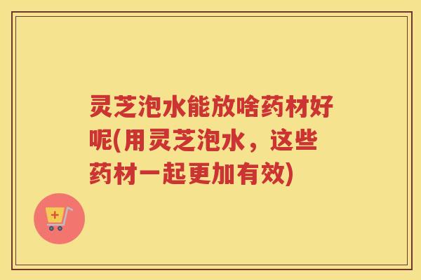 灵芝泡水能放啥药材好呢(用灵芝泡水，这些药材一起更加有效)