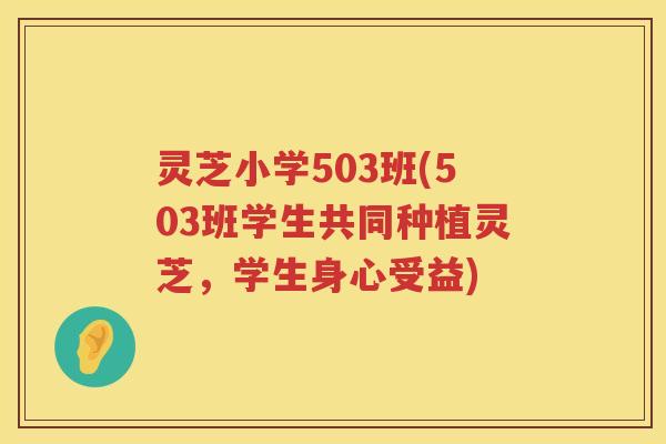 灵芝小学503班(503班学生共同种植灵芝，学生身心受益)