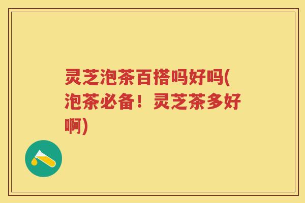 灵芝泡茶百搭吗好吗(泡茶必备！灵芝茶多好啊)