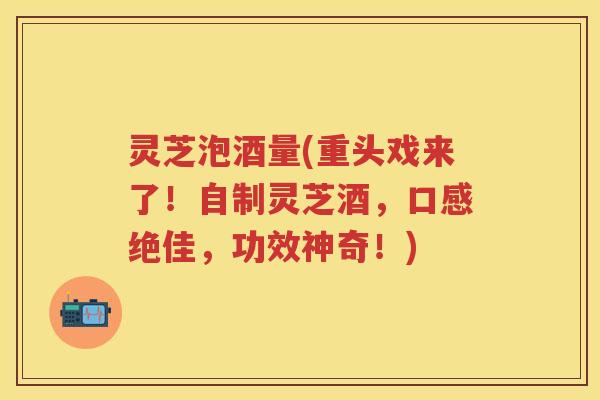 灵芝泡酒量(重头戏来了！自制灵芝酒，口感绝佳，功效神奇！)