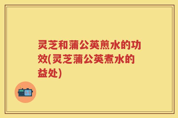 灵芝和蒲公英煎水的功效(灵芝蒲公英煮水的益处)