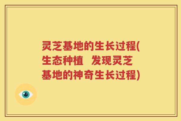 灵芝基地的生长过程(生态种植 发现灵芝基地的神奇生长过程) 灵芝基地的生长过程(生态种植 发现灵芝基地的神奇生长过程)
