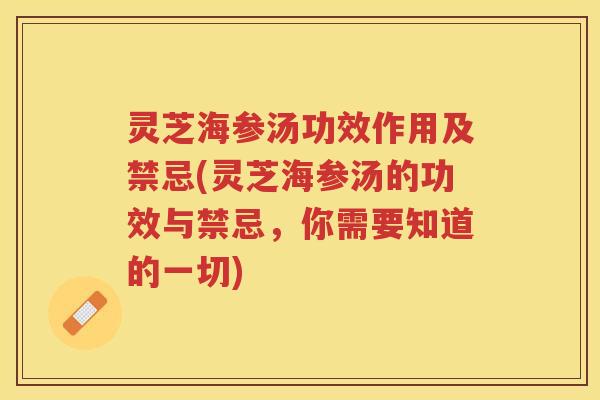 灵芝海参汤功效作用及禁忌(灵芝海参汤的功效与禁忌，你需要知道的一切)