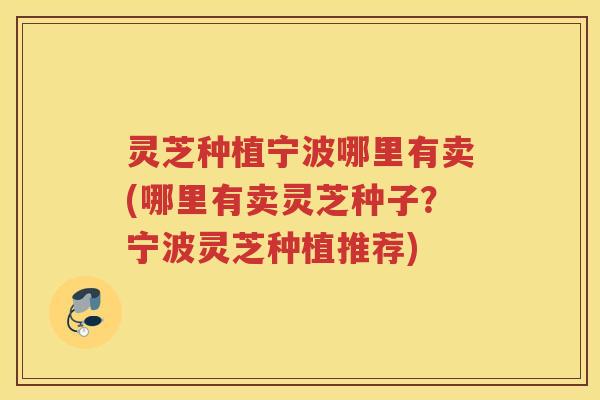 灵芝种植宁波哪里有卖(哪里有卖灵芝种子？宁波灵芝种植推荐)