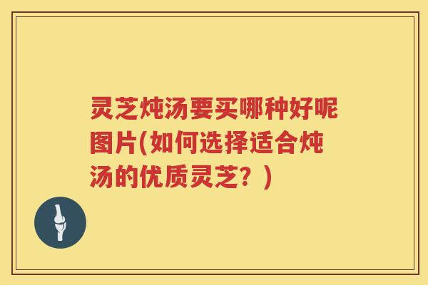 灵芝炖汤要买哪种好呢图片(如何选择适合炖汤的优质灵芝？)