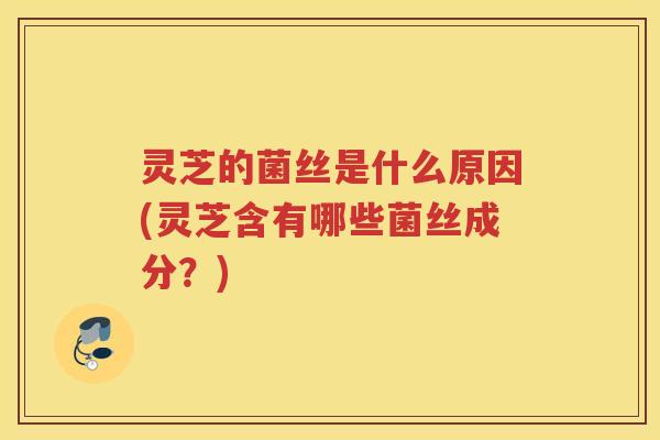 灵芝的菌丝是什么原因(灵芝含有哪些菌丝成分？)