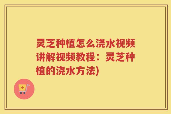 灵芝种植怎么浇水视频讲解视频教程：灵芝种植的浇水方法)