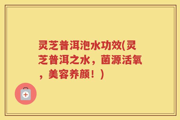 灵芝普洱泡水功效(灵芝普洱之水，菌源活氧，美容养颜！)