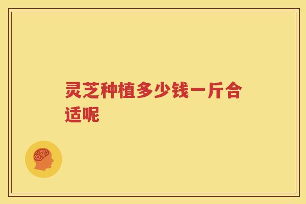 灵芝种植多少钱一斤合适呢