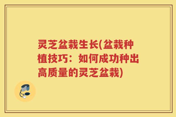 灵芝盆栽生长(盆栽种植技巧：如何成功种出高质量的灵芝盆栽)