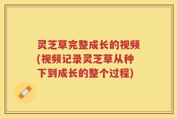 灵芝草完整成长的视频(视频记录灵芝草从种下到成长的整个过程)