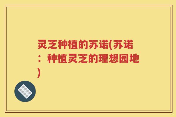 灵芝种植的苏诺(苏诺：种植灵芝的理想园地)