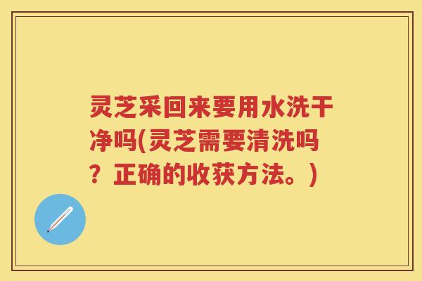 灵芝采回来要用水洗干净吗(灵芝需要清洗吗?正确的收获方法。) 灵芝采回来要用水洗干净吗(灵芝需要清洗吗?正确的收获方法。)