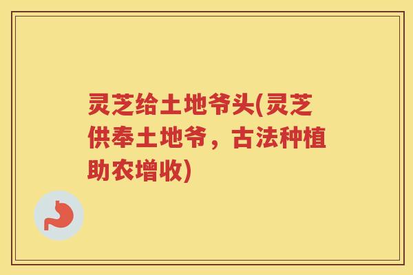 灵芝给土地爷头(灵芝供奉土地爷，古法种植助农增收)