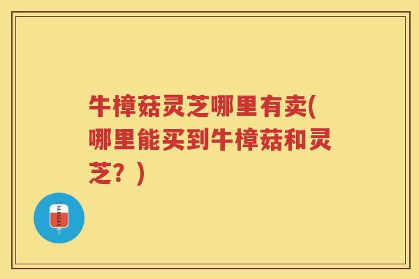 牛樟菇灵芝哪里有卖(哪里能买到牛樟菇和灵芝？)