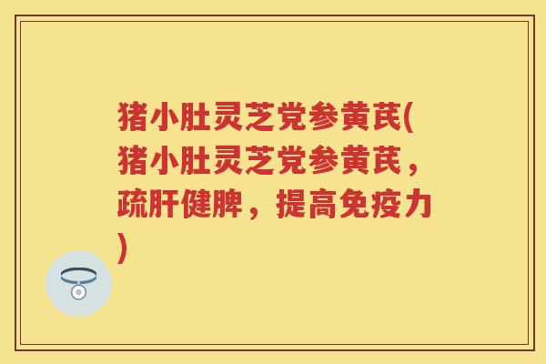 猪小肚灵芝党参黄芪(猪小肚灵芝党参黄芪，疏肝健脾，提高免疫力)