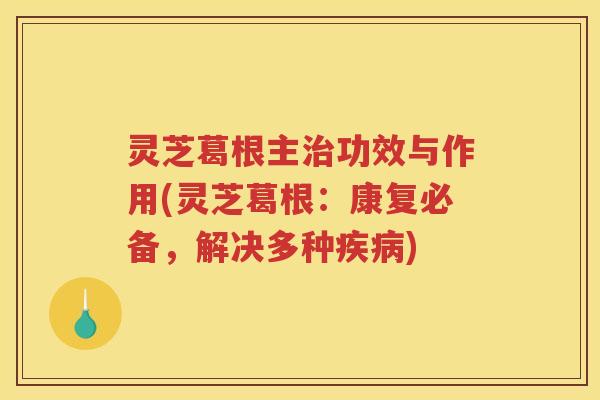 灵芝葛根主治功效与作用(灵芝葛根：康复必备，解决多种疾病)