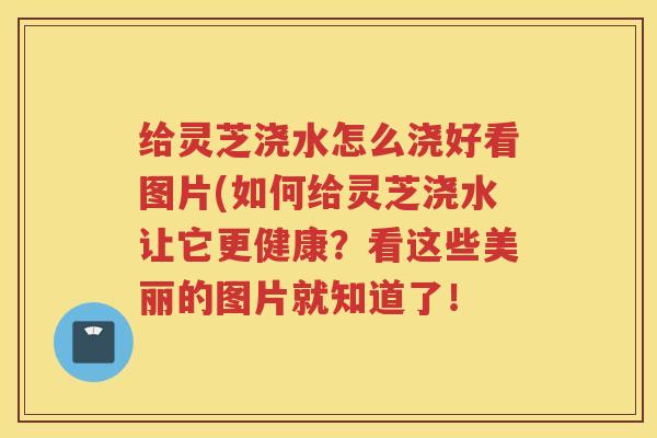 给灵芝浇水怎么浇好看图片(如何给灵芝浇水让它更健康?看这些美丽的图片就知道了! 给灵芝浇水怎么浇好看图片(如何给灵芝浇水让它更健康?看这些美丽的图片就知道了!