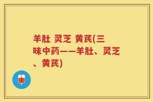 羊肚 灵芝 黄芪(三味中药——羊肚、灵芝、黄芪)