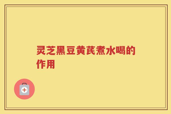 灵芝黑豆黄芪煮水喝的作用
