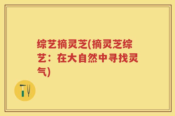 综艺摘灵芝(摘灵芝综艺：在大自然中寻找灵气)