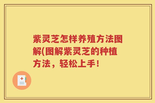 紫灵芝怎样养殖方法图解(图解紫灵芝的种植方法，轻松上手！