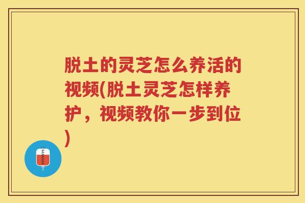 脱土的灵芝怎么养活的视频(脱土灵芝怎样养护，视频教你一步到位)