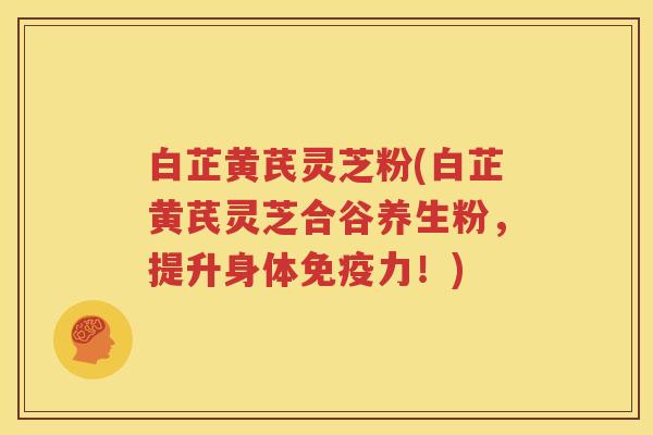 白芷黄芪灵芝粉(白芷黄芪灵芝合谷养生粉，提升身体免疫力！)