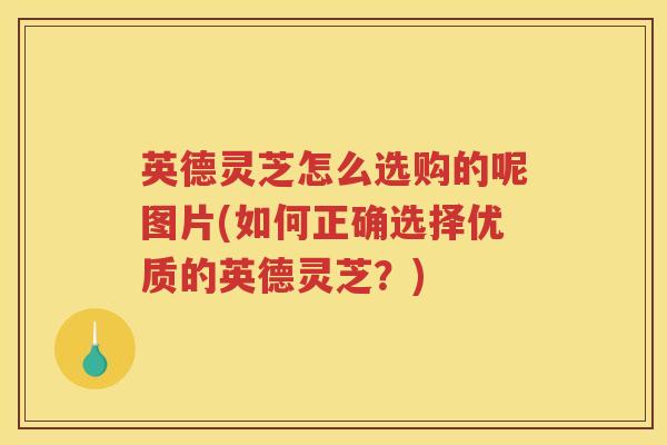 英德灵芝怎么选购的呢图片(如何正确选择优质的英德灵芝？)