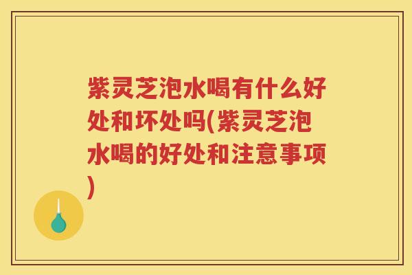 紫灵芝泡水喝有什么好处和坏处吗(紫灵芝泡水喝的好处和注意事项)