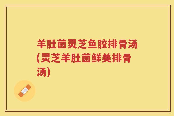 羊肚菌灵芝鱼胶排骨汤(灵芝羊肚菌鲜美排骨汤)