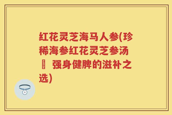 红花灵芝海马人参(珍稀海参红花灵芝参汤 – 强身健脾的滋补之选)