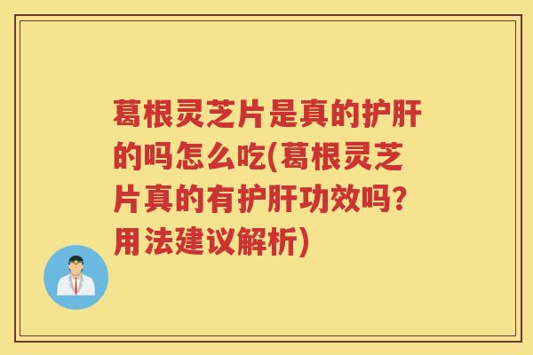 葛根灵芝片是真的的吗怎么吃(葛根灵芝片真的有功效吗?用法建议解析) 葛根灵芝片是真的的吗怎么吃(葛根灵芝片真的有功效吗?用法建议解析)