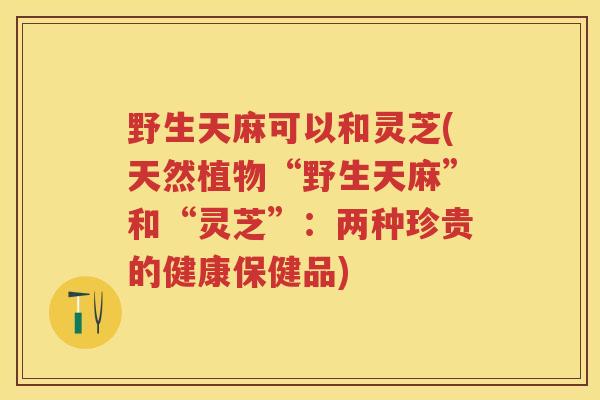 野生天麻可以和灵芝(天然植物“野生天麻”和“灵芝”:两种珍贵的健康保健品) 野生天麻可以和灵芝(天然植物“野生天麻”和“灵芝”:两种珍贵的健康保健品)