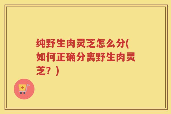 纯野生肉灵芝怎么分(如何正确分离野生肉灵芝?) 纯野生肉灵芝怎么分(如何正确分离野生肉灵芝?)