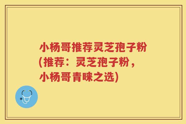 小杨哥推荐灵芝孢子粉(推荐：灵芝孢子粉，小杨哥青睐之选)