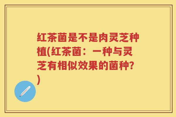 红茶菌是不是肉灵芝种植(红茶菌：一种与灵芝有相似效果的菌种？)