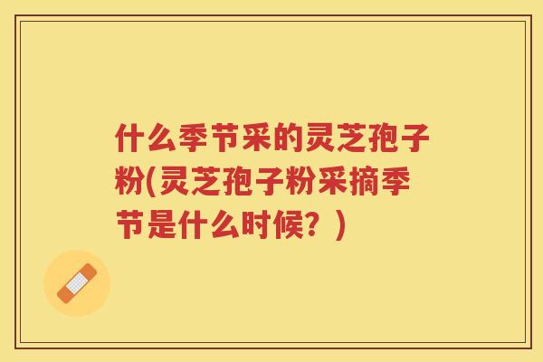 什么季节采的灵芝孢子粉(灵芝孢子粉采摘季节是什么时候？)