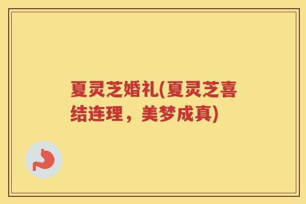 夏灵芝婚礼(夏灵芝喜结连理，美梦成真)