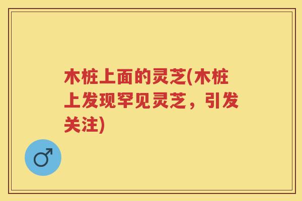 木桩上面的灵芝(木桩上发现罕见灵芝，引发关注)