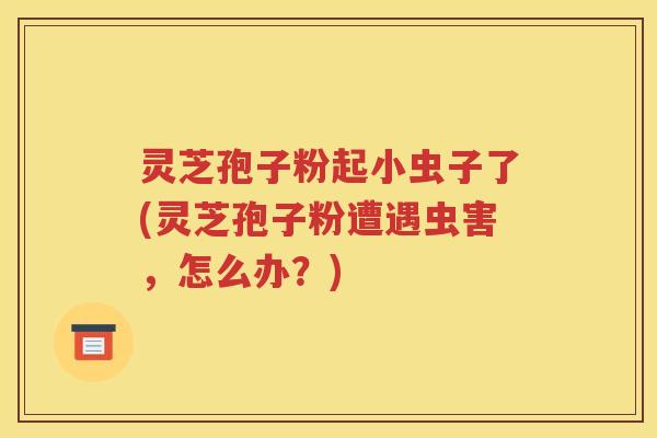 灵芝孢子粉起小虫子了(灵芝孢子粉遭遇虫害，怎么办？)