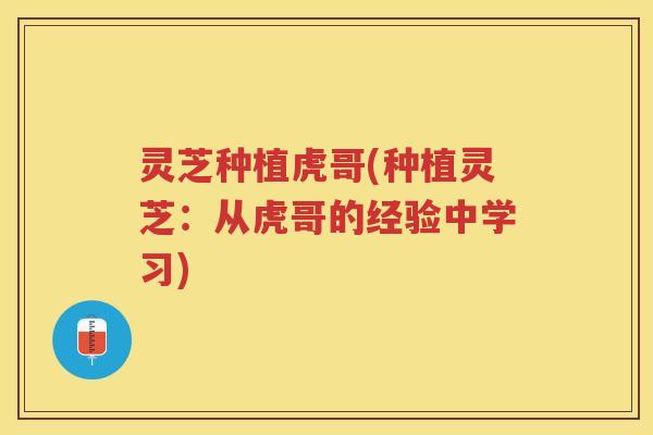 灵芝种植虎哥(种植灵芝：从虎哥的经验中学习)
