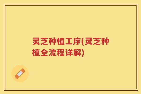 灵芝种植工序(灵芝种植全流程详解)