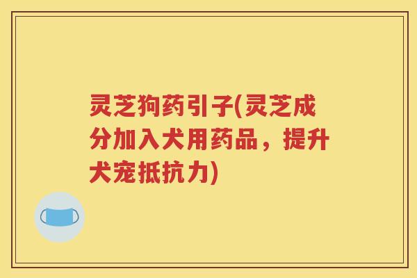 灵芝狗药引子(灵芝成分加入犬用药品，提升犬宠抵抗力)