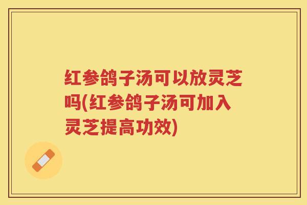 红参鸽子汤可以放灵芝吗(红参鸽子汤可加入灵芝提高功效)