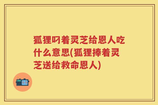 狐狸叼着灵芝给恩人吃什么意思(狐狸捧着灵芝送给救命恩人)