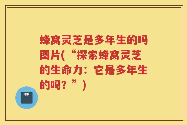 蜂窝灵芝是多年生的吗图片(“探索蜂窝灵芝的生命力：它是多年生的吗？”)